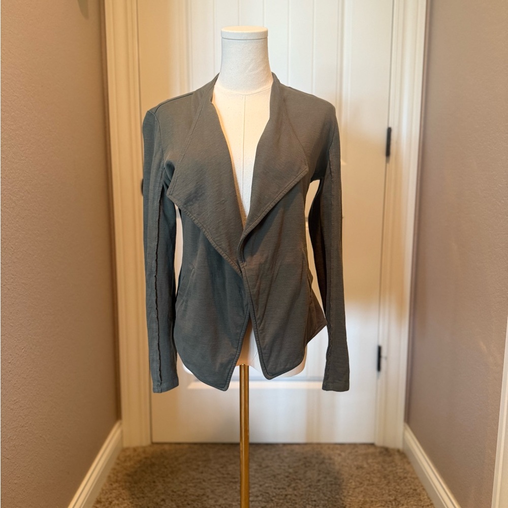 Caslon Olive Green Draped Collar Knot Blazer - Picture 3 of 6